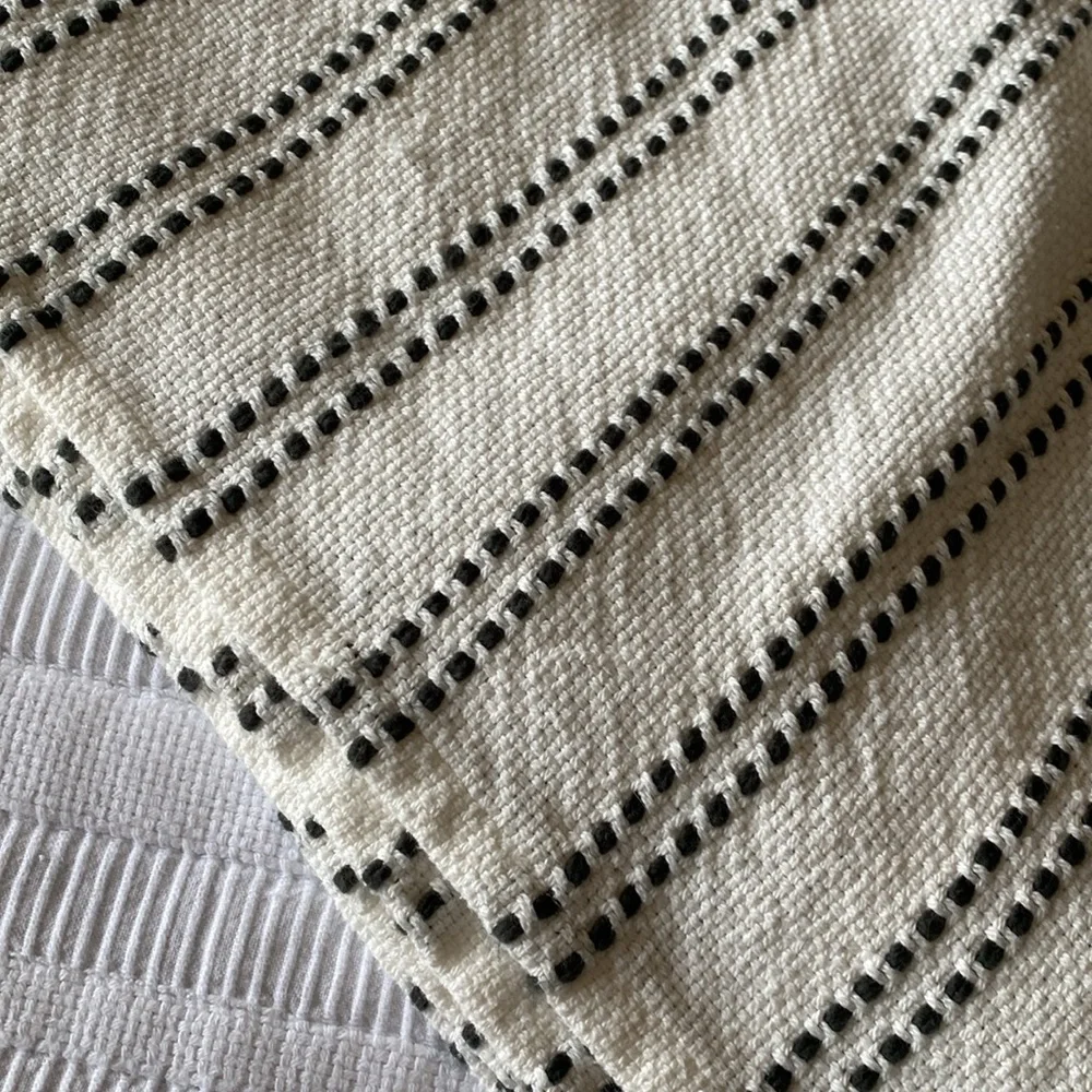 Striped Blanket Throw with Tassels - Picture 3 of 5